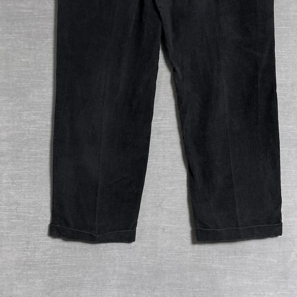 Vintage Louis Raphael Pants 36x31‎ Black Corduroy Pleated Cuffed 90s y2k Fall